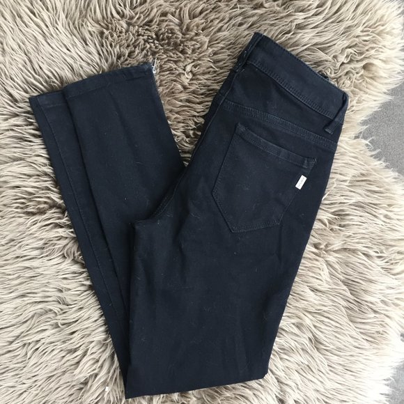 1822 black denim skinny jeans w/zips - size 4 - Picture 9 of 10
